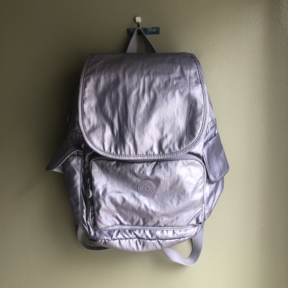 Kipling City Pack Medium Metallic Backpack Lavender